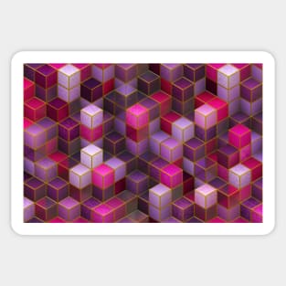 Pink & Purple Cubes Sticker